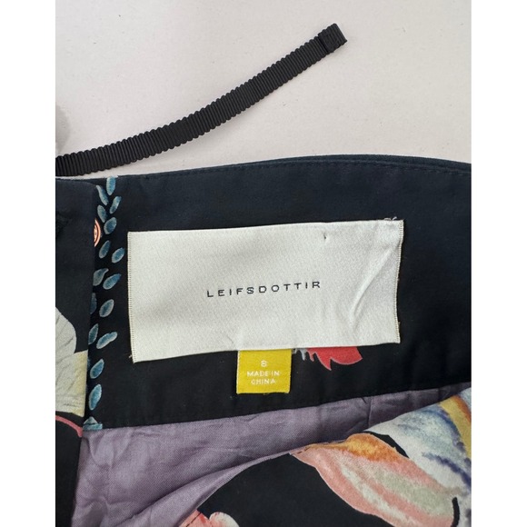 Anthropologie Leifsdottir Pencil Skirt sz 8 Navy Floral Butterf boho money - Picture 3 of 8